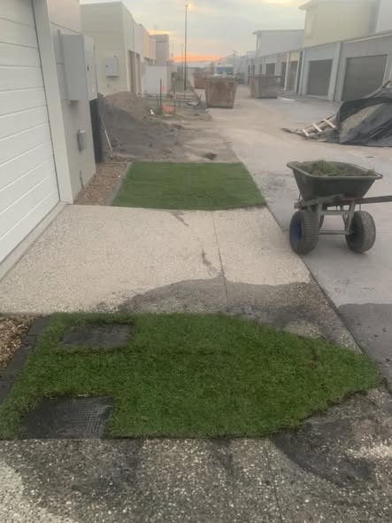 Turf supplied and laid on a tight site